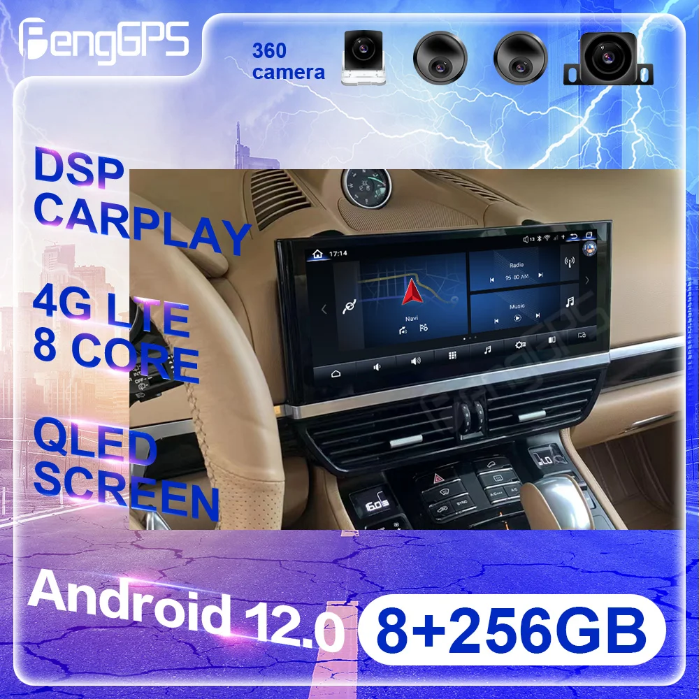 12.3 Inch Screen For Porsche Macan 2010-2016 Car GPS Multimedia Radio Android 12 Player Video Player GPS Navigation Carplay