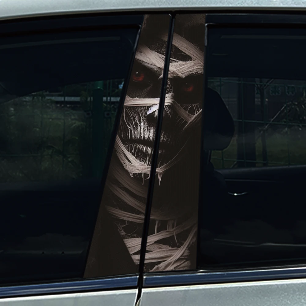Autocollant de poteau de porte de voiture réglable Dark Nun, modification de voiture bricolage, style