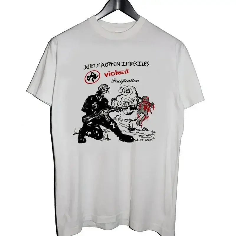 Dirty Rotten Imbeciles Redline D R I Band T Shirt White Cotton