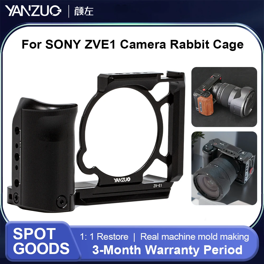 YANZUO Alumium ZV-E1 Cage Cameras Bracket for Sony ZVE1 Camera Expansion Frame Handle Protective Case Camera Rabbit Cage