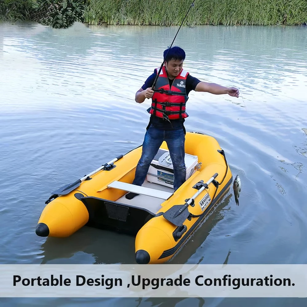 

2Person Inflatable Boats 0.9mm PVC Assault Kayak With Laminated Air Deck for Outdoor Water Sports Drifting Fishing Dinghy Rowing