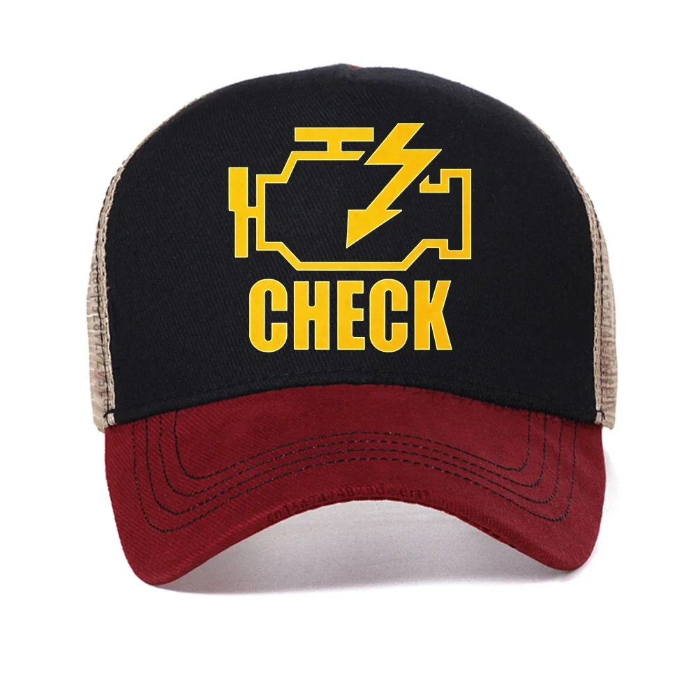 Mechanic Auto Repair Check Engine Light baseball cap Funny Birthday Gift For Men Father Husband Daddy caps mesh trucker hats