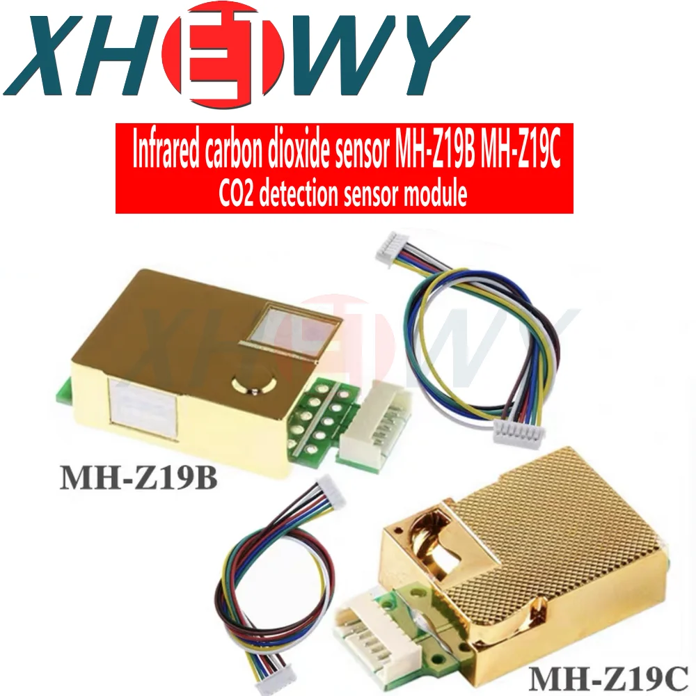 Sensor infrarrojo de co2 para monitor de co2, MH-Z19, MH-Z19B, infrarrojo, dióxido de carbono, gas, 0-5000ppm