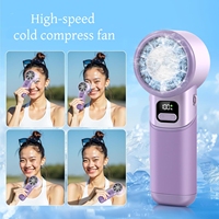 High-Speed Portable Handheld Turbo Fan with Ice Cooler, LED Display, 3600mAh Rechargeable Fan, 90°Foldable Mini Fans for Travel