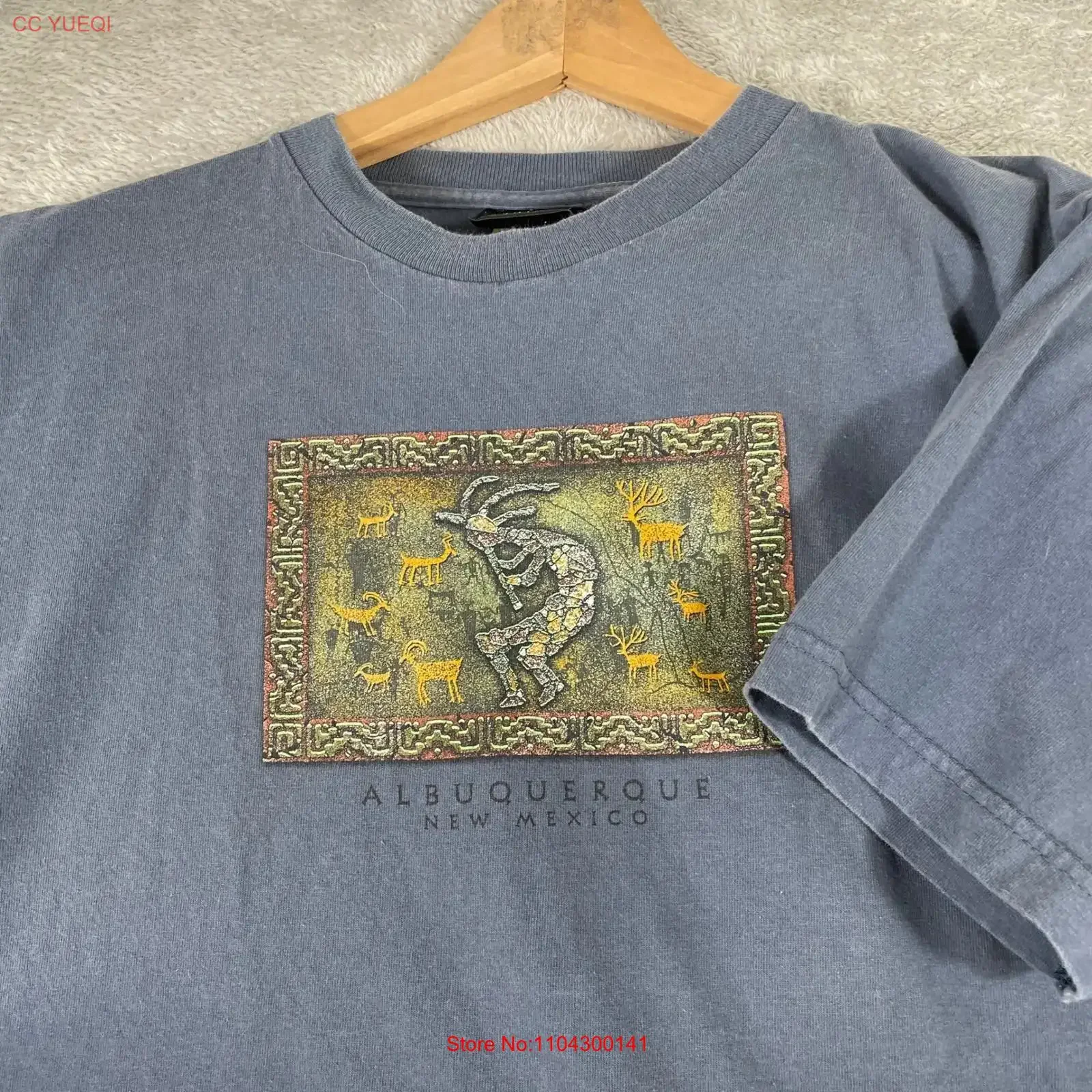 Vintage Kokopelli Albuquerque New Mexico T Shirt Mens Medium Prairie Mountain vintage Washed Casual Comfortable fashion Stylish