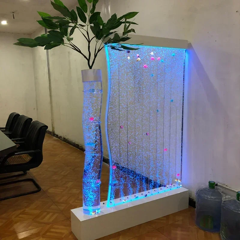 

Custom Acrylic Decoration screen Led Water Bubble Wall Fountains Hot sales