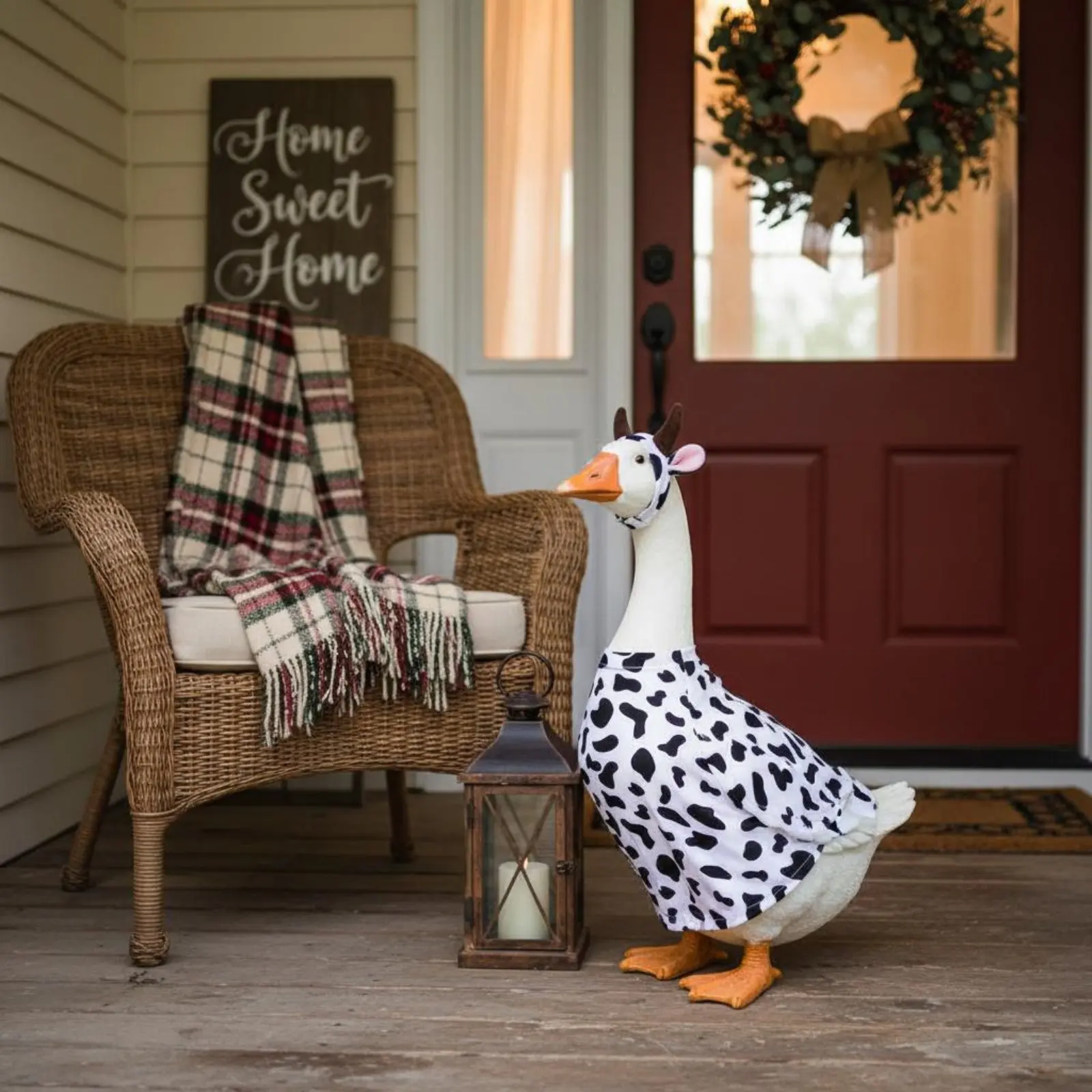 

Cow Print Goose Shirt Includes Hat Goose Outfit Outdoor Decoration Gift Idea Garden Decor Festive Look for Yard