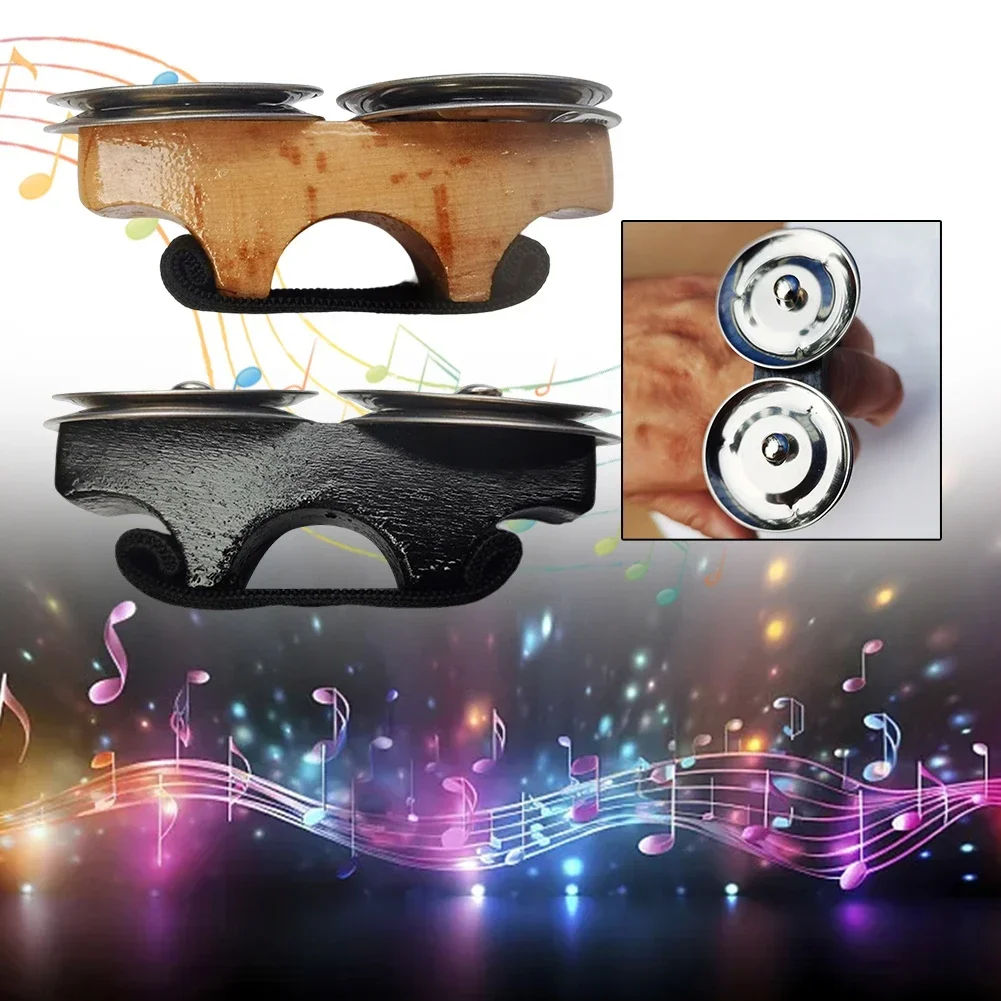 Finger Jingle Tambourine Metal Bell Percussion Musical Instruments Handbell Jingles Handheld Percussion For Cajon Hand Drum Part