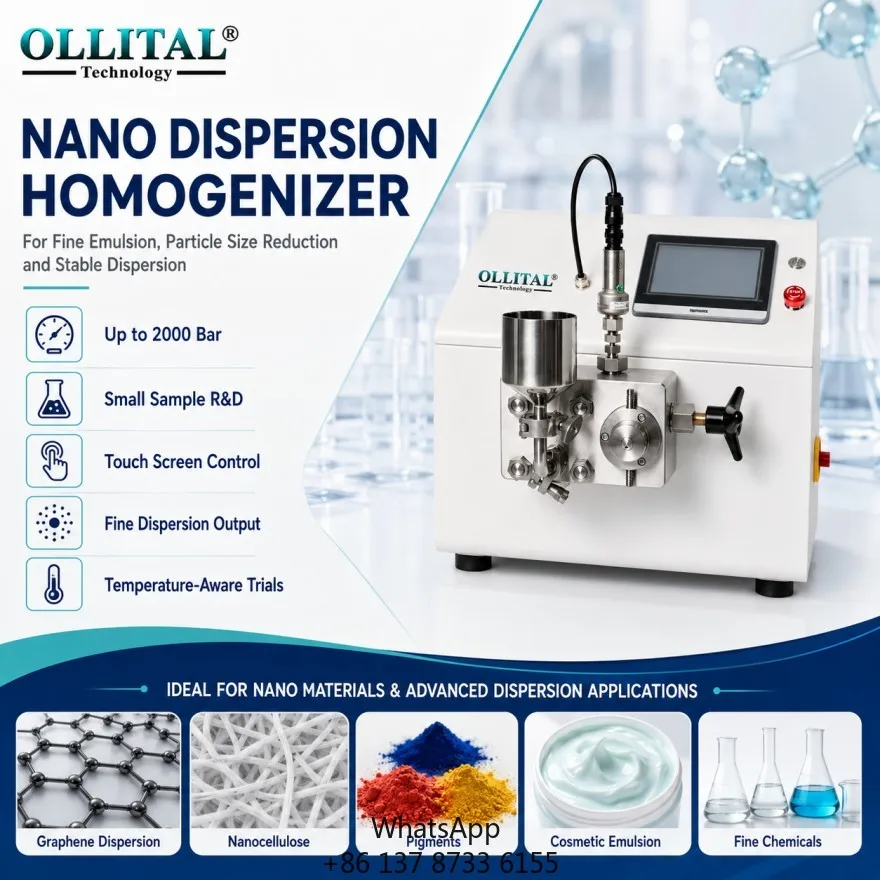 Ollital High Pressure Dispersion Homogenizer For Ceramic Slurry Pigment And Chemical Homogenizer Processing