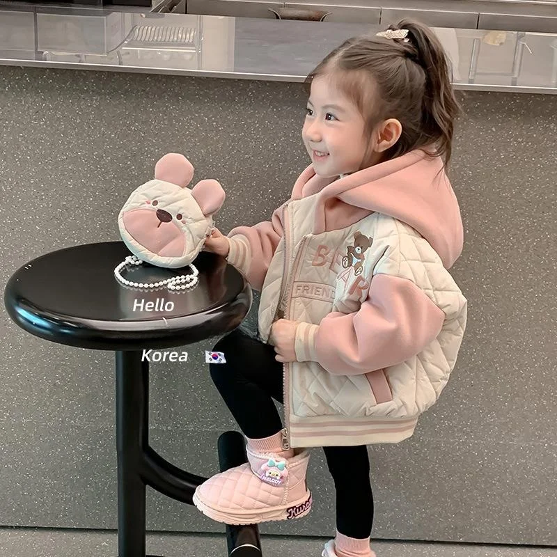 girls-cotton-jaet-hooded-winter-clothes-new-sle-filled-cotton-baseball-warmth-children's-cotton-coat-thiened-polyester