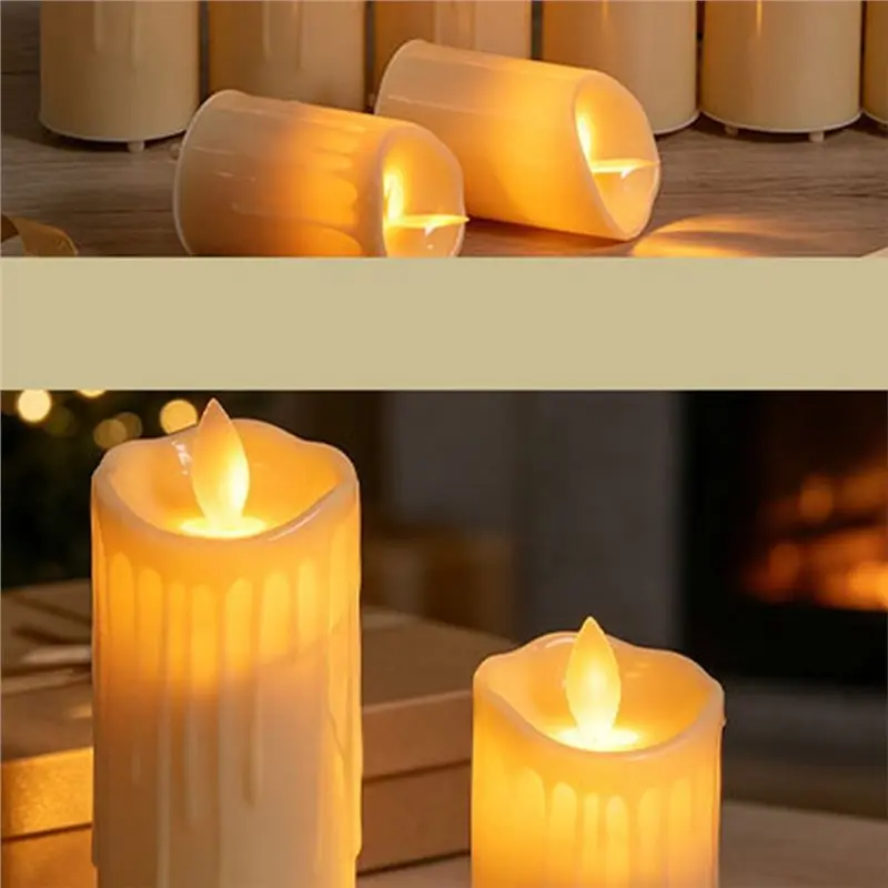 ABHI-USB Rechargeable LED Candles Flameless Candle Lamp For Christmas Wedding Decor Birthday Party A