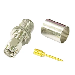 1pc  New SMA Male Plug Connector Crimp With for RG8 RG213 LMR400 Straight  Nickelplated  Wholesale