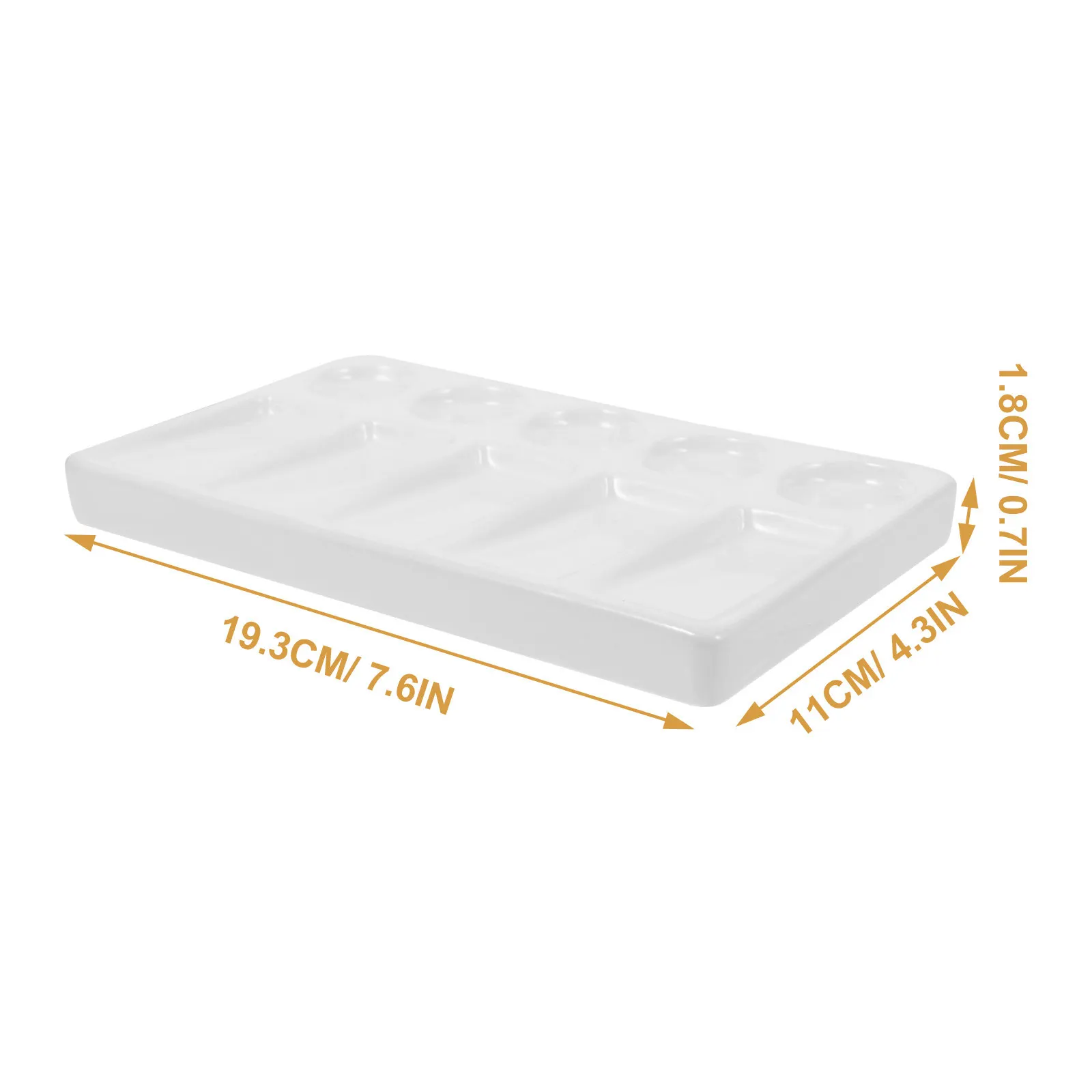10-Well Rectangular Plastic Palette White Non-Leak Watercolor Gouache Acrylic Oil Painting Mixing Tray Portable Artist Paint