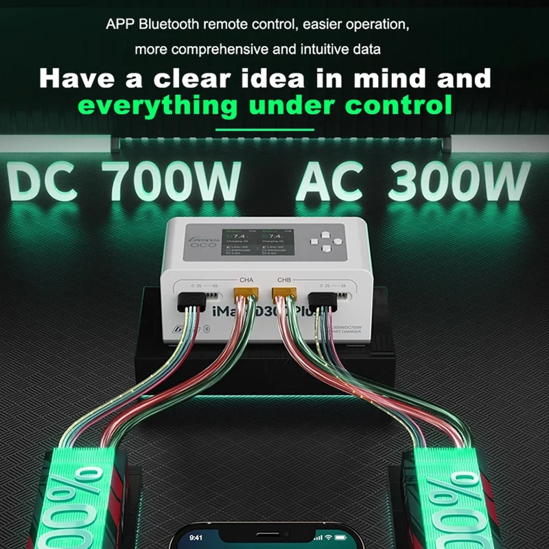 Gens ACE IMARS D300 Plus Smart Charger Dual-Channel LiPo Battery Balance Charger Discharger For RC FPV Car Drone Airplane