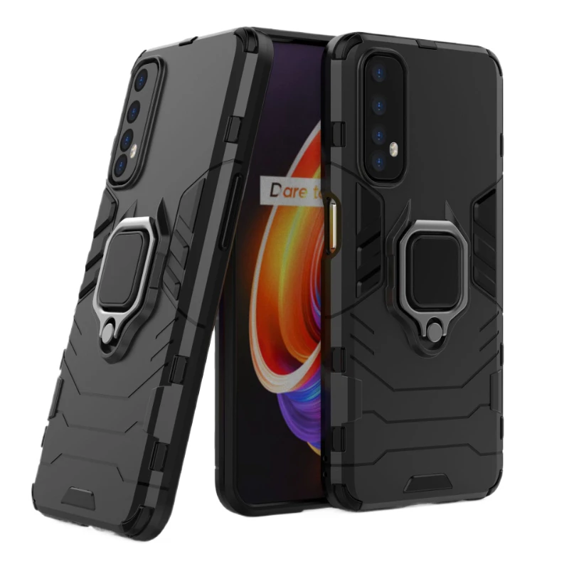 For OPPO Realme 7i 7 Pro Back Cover Phone Case Shockproof Armor Anti-Fall Metal Ring Holder Magnetic Protect Funda Coque Cases