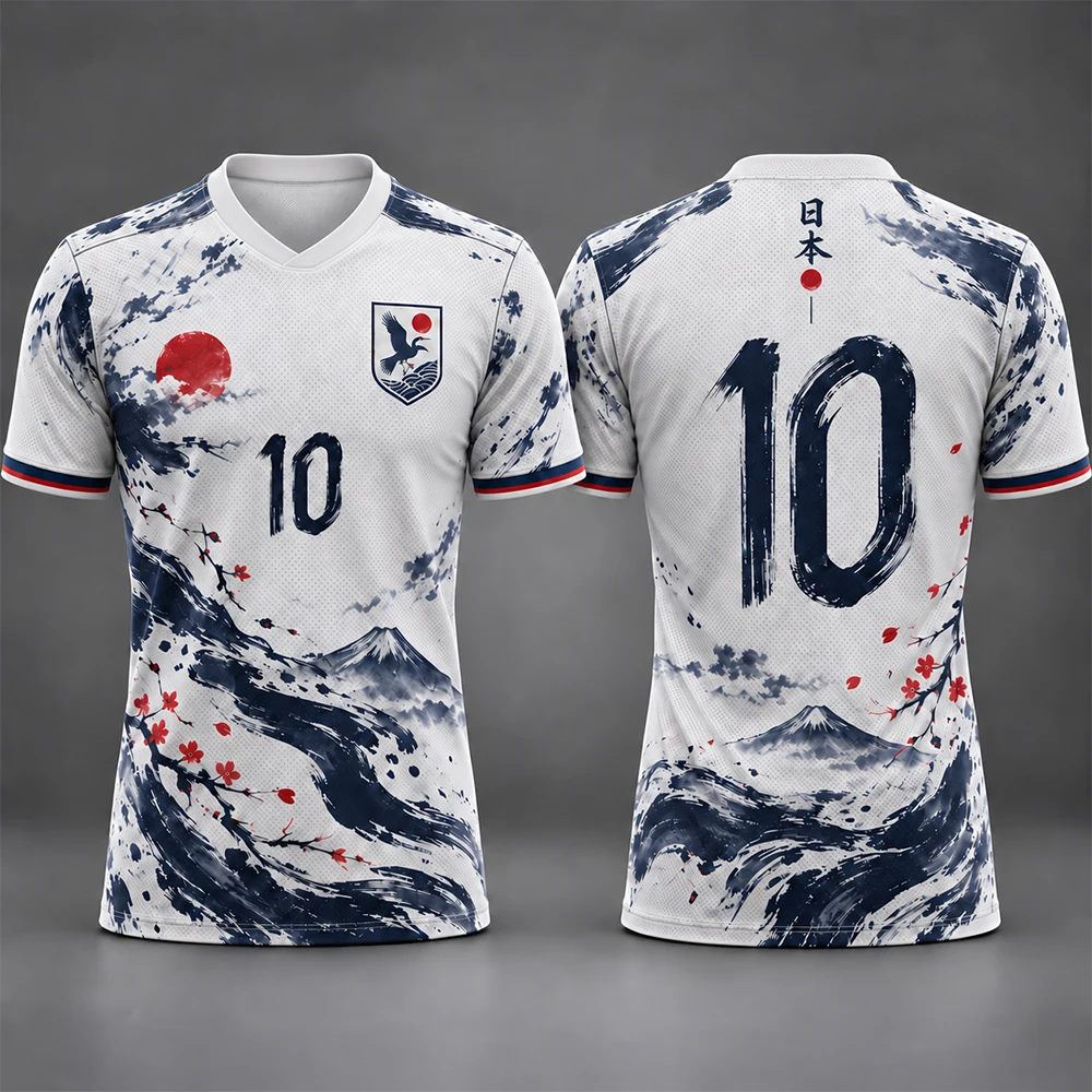 Blue Samurai Japan Team Jersey No. 10 Quick-Dry Breathable Fan Short Sleeve Training T-Shirt