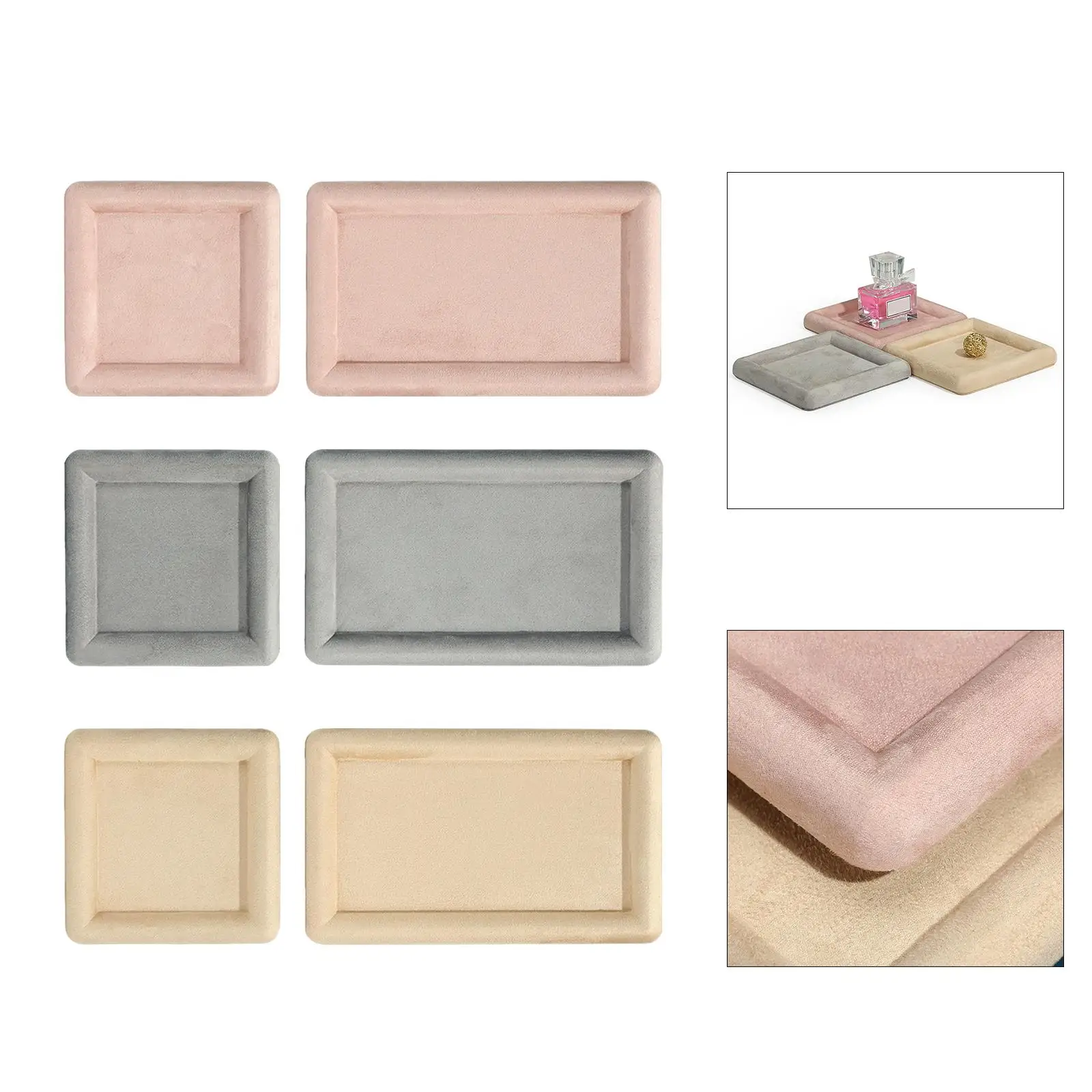 

Бархатный квадратный поднос для ювелирных изделий, органайзер для хранения ювелирных изделий для ящика