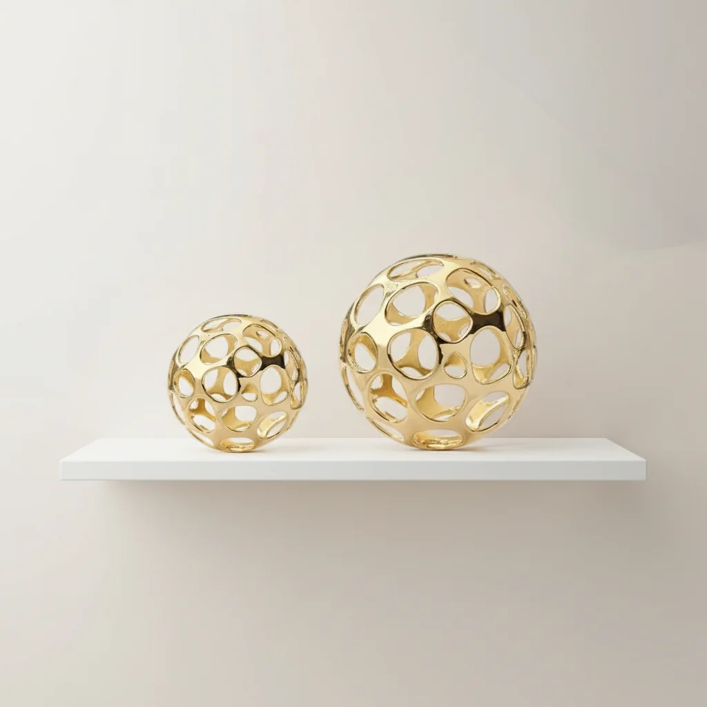 za-Model Room Home Accessories Ornaments Hollow Metal Irregular Spherical Decorative Art Geometric Living Room Birthday Decor%