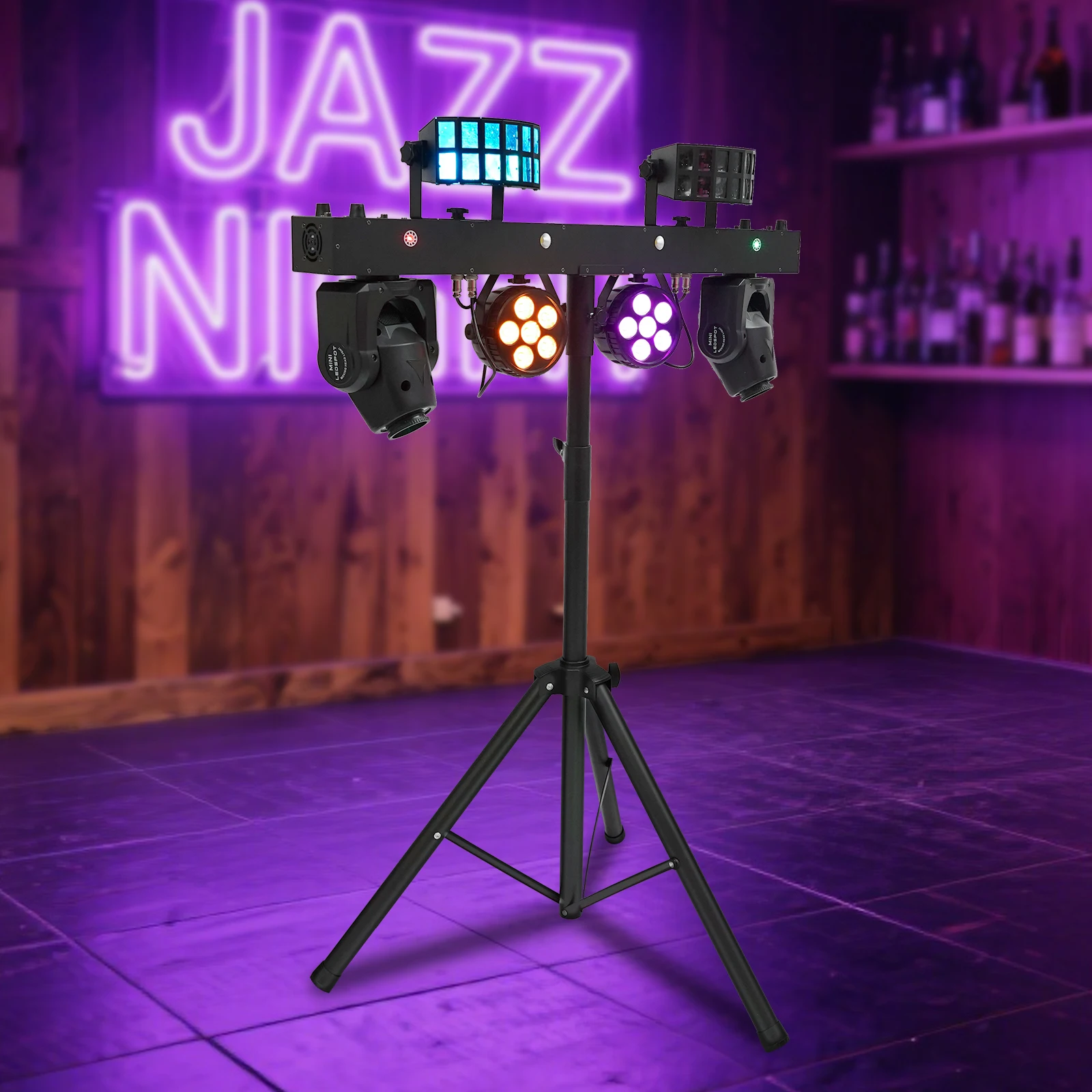 المحمولة أزعج بار ضوء Dj 30 واط بقعة تتحرك رئيس 5 واط الاسمية 10 واط RGBW فراشة ستروب 4in1 حامل Dj ديسكو تأثير المرحلة الإضاءة #3