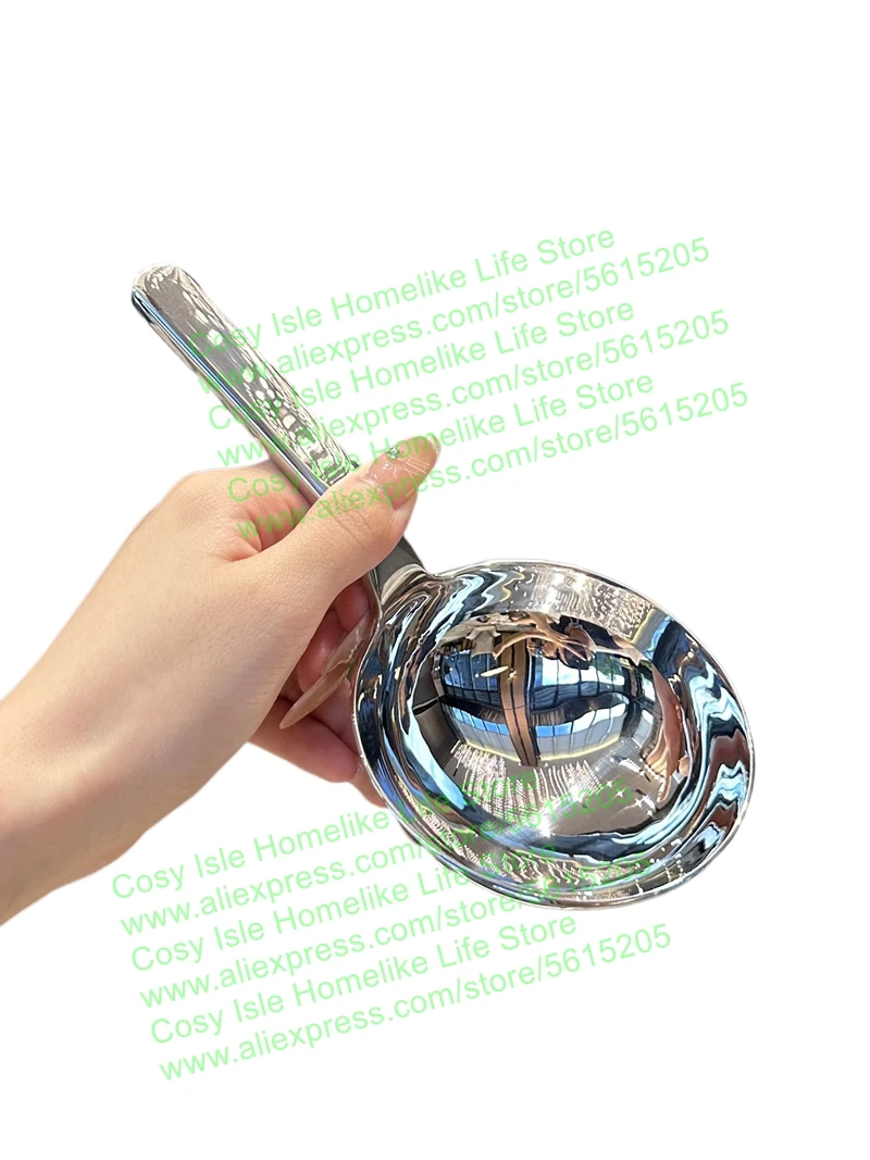 316 Stainless Steel Soup Spoon Short-handled Large Round Spoon Thicken Big Head Public Spoon Soup Spoon Buffet Serving Tableware
