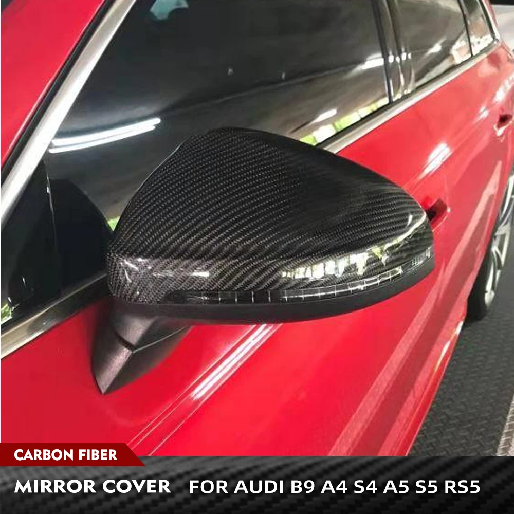 

Накладки на зеркала из углеродного волокна подходят для Audi B9 A4 S4 A5 S5 RS5 2017-2019, 2 шт., сменная крышка бокового зеркала, заводская розетка