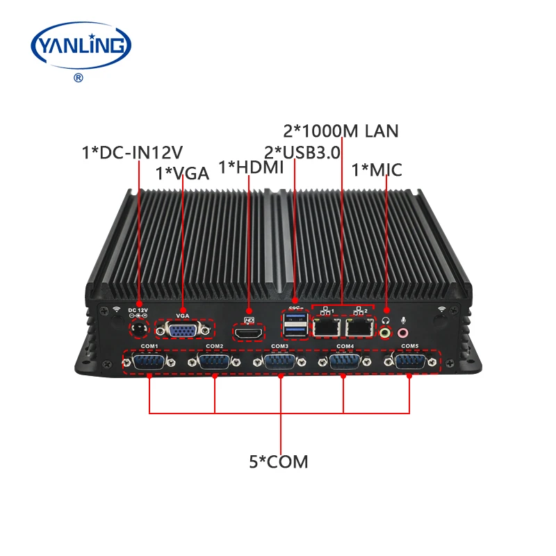 J4125 Industrial PC Fanless Micro Computer Host New Embedded Industrial With Multi-port DDR4 RAM Intel Core I5 Processor Series