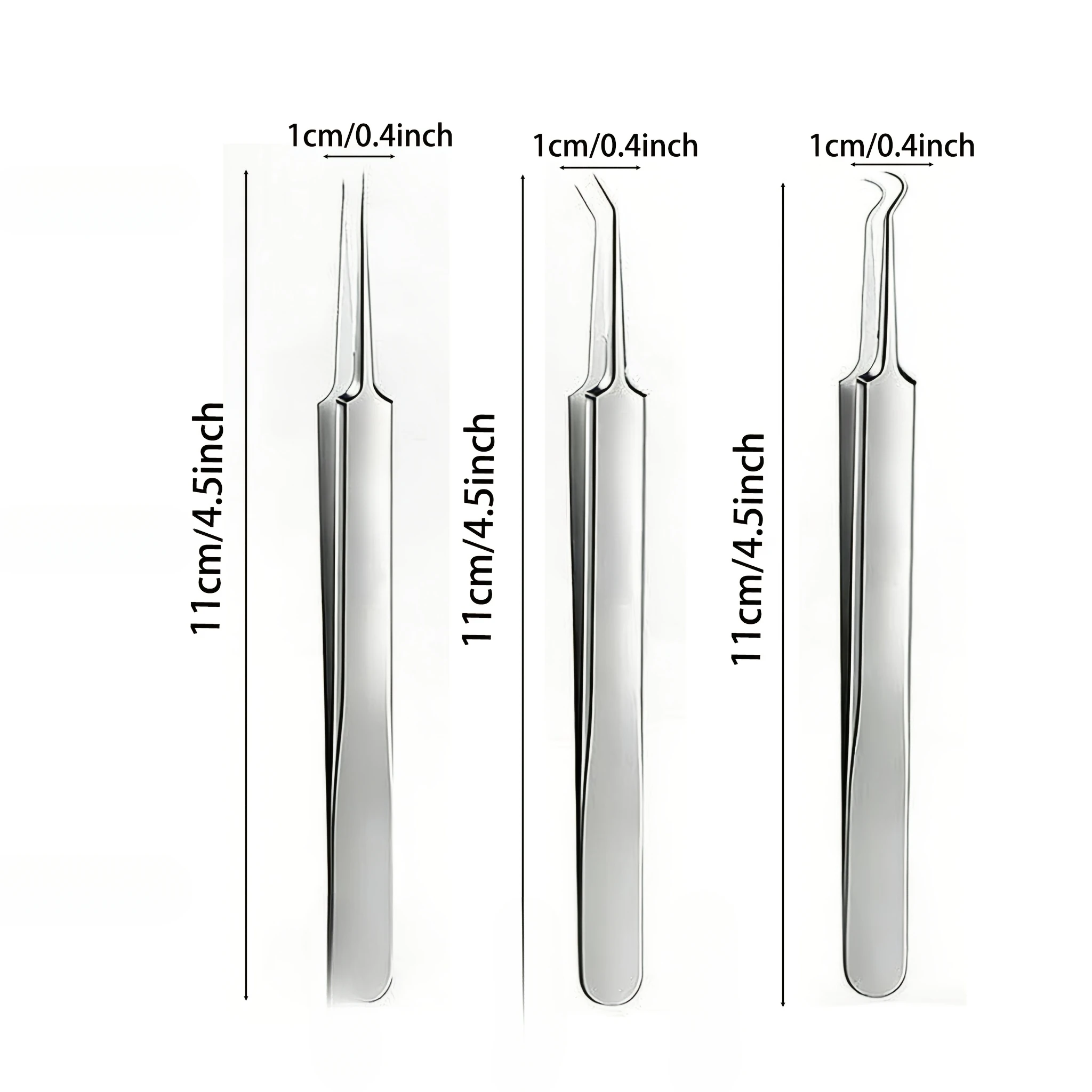 1/3pcs Stainless Steel Tweezers Professional Precision Tweezers - Ultra-Fine Tip, Precision Squeezing Tool, Blackhead Extractor