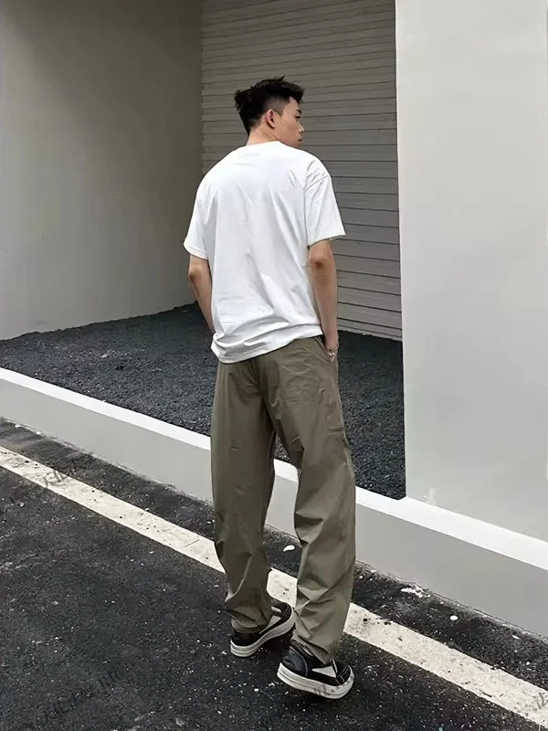 특대형 300 포우 퀴 드라이 스트레이트 레그 캐주얼 팬츠 남녀 여름 얇은 루즈 아웃도어 작업복 롱 트라우저 트렌디