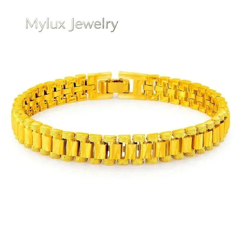 

Mylux Jewelry 9999 Authentic 24K Gold Women's Transit Beads Bracelet, Adjustable 3D Style, Top - tier Gift