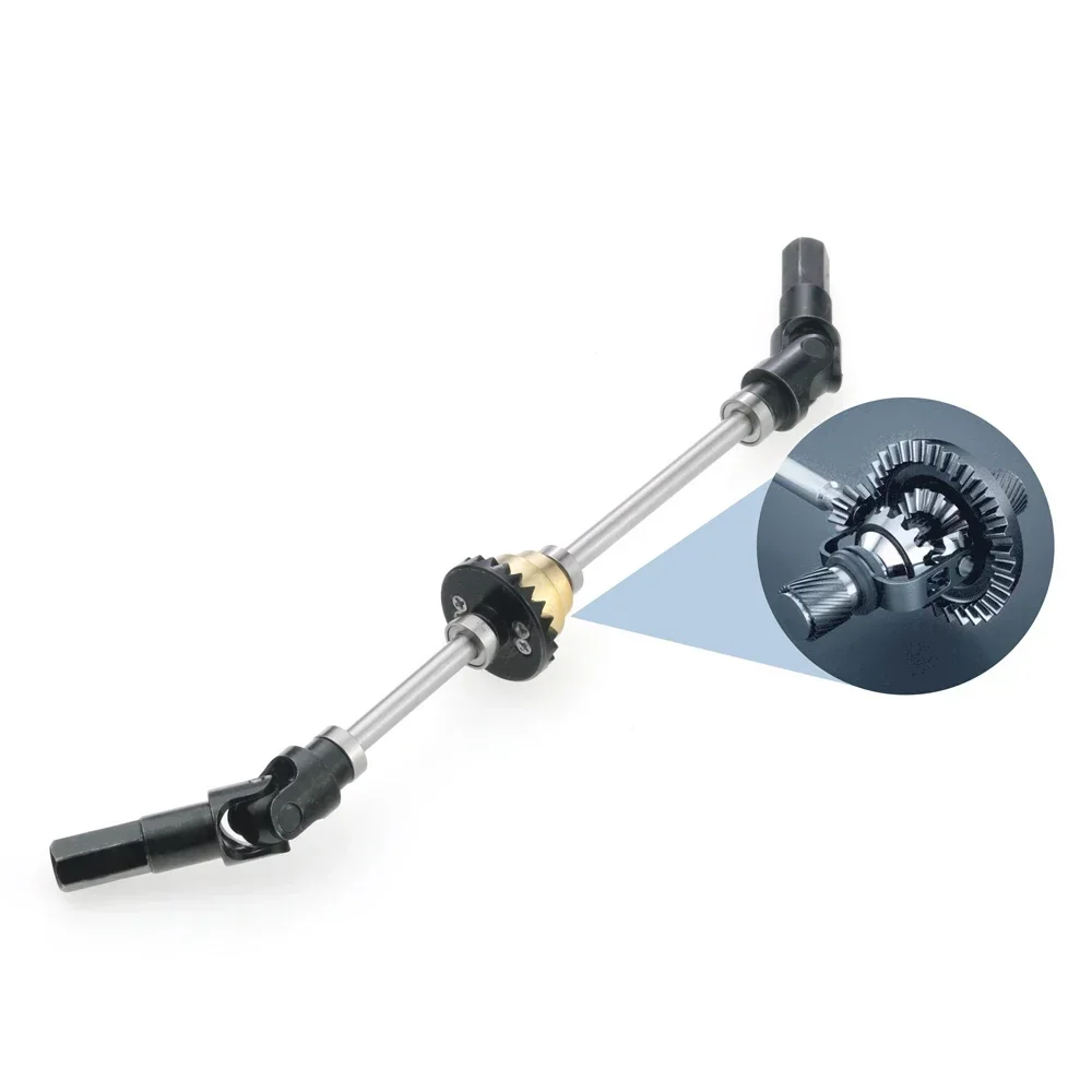 

for WPL C14 C24 C34 B14 B24 B16 D12 Metal Differential Front Middle Rear Axle Steel Gear Drive Shaft 1/16 RC Car Upgrade Parts