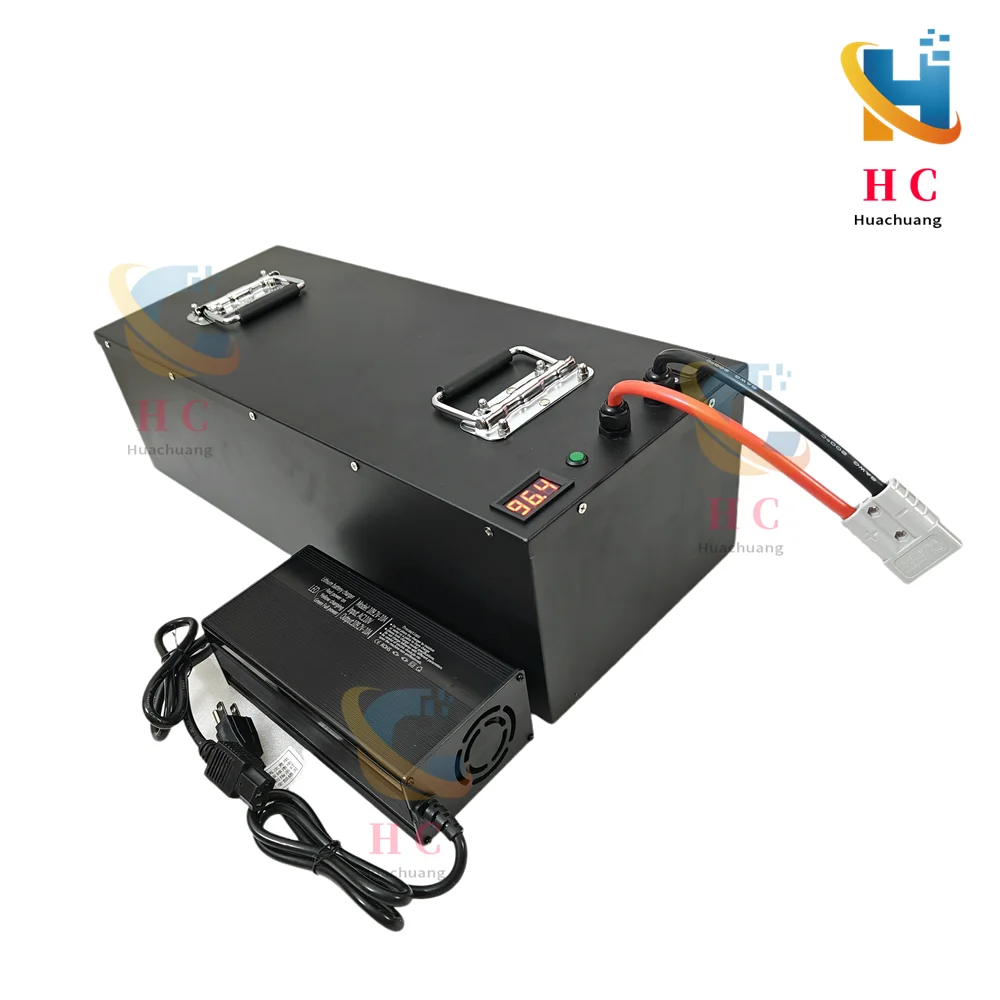 waterproof 96v 100Ah lithium ion Rechargeable battery li ion for Excavatorvehicle RV AGV Forklift boat inverter + 10A Charger