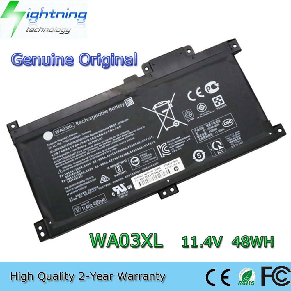 New  Original WA03XL 11.4V 48Wh Laptop Battery for HP Pavilion X360 15-BR036TX HSTNN-LB7T HSTNN-UB7H 916812-855