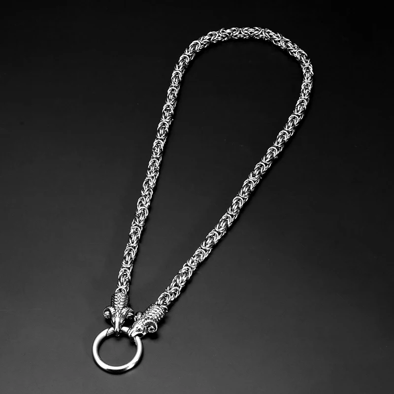 Trend Animal Dog Sheep Stainless Steel Neckalce For Men\'s Cool Vintage Chain Boy Boyfriend Thick Wolf Punk Necklace Jewelry Gift