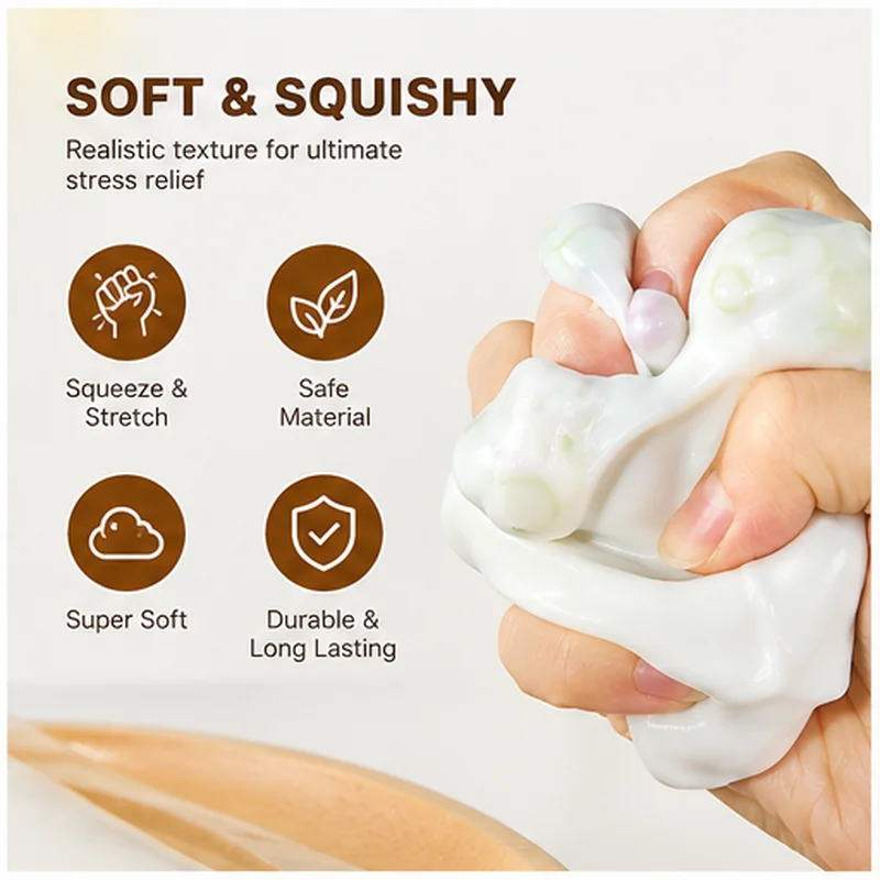 @tofu-shaped squishy beads, self-made crunchy stress relief squishy toys satisfying sound effects for filling building blocks