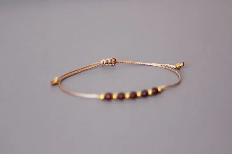Exquisite Garnet Crystal Bracelet for Women January Birthstone Capricorn Gifts Birthday Gifts for Her