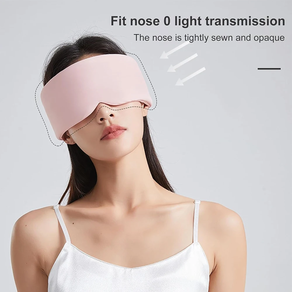 Ice Warm Feel Both Sides Sleep Mask Blackout Cotton Sleeping Mask Women Men Eye Mask for Sleeping Soft Eye Cover with Adjustable