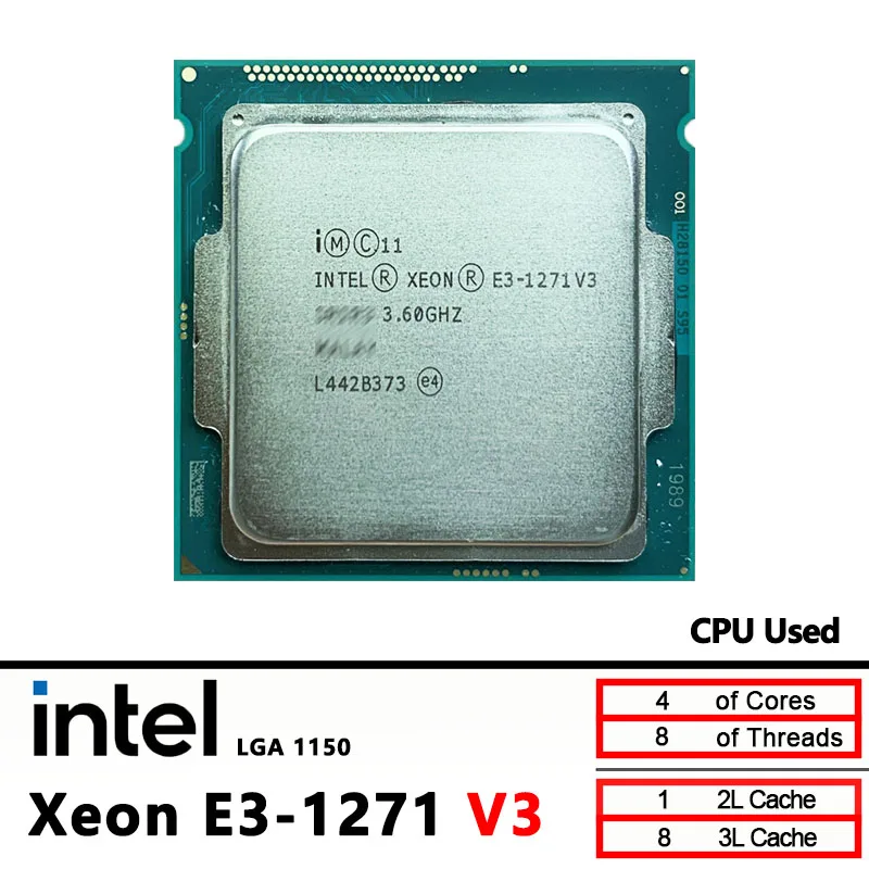 

Intel Xeon E3 1271 V3 E3-1271V3 Б/у процессор 3,6 ГГц L2 = 1M L3 = 8M 80 Вт LGA 1150