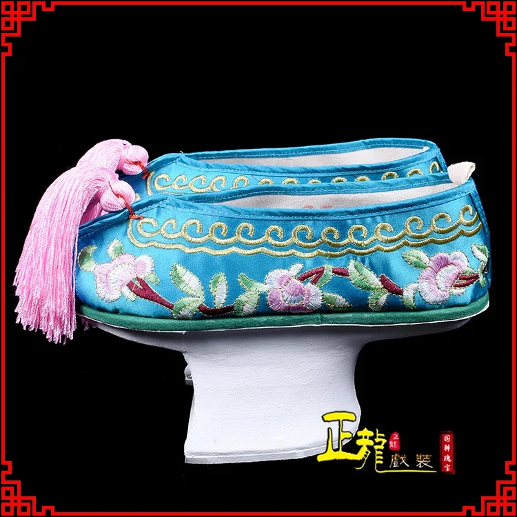 Cos Costume chaussures Pot de fleur bas ancien Costume opéra de pékin pieds robe femme broderie chaussures chaussures colorées