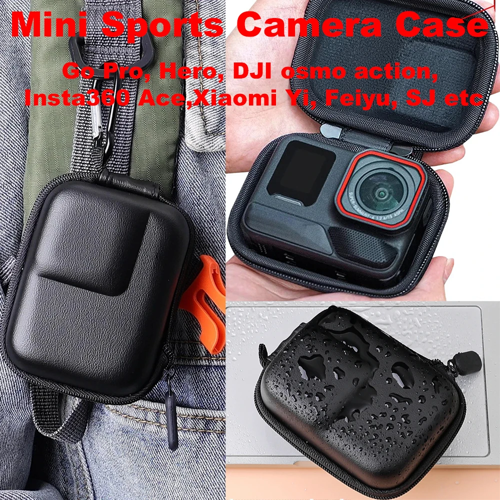 Sturdy Hard Shell Protective Case for Insta360 Ace Go Pro Hero DJI Osmo Action Xiaomi Feiyu SJ Anti-lost Waterproof Storage Bags
