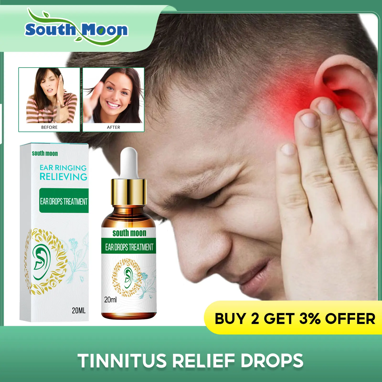 Ear Ringing Soothing Drops Relieve Ear Pain Swelling Tinnitus Relief Products