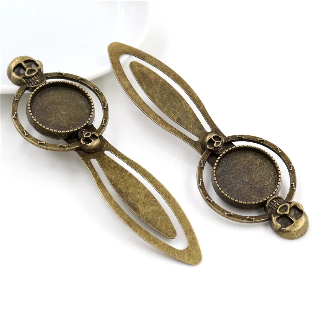New Fashion 2pcs 18mm Inner Size Antique Bronze Vintage Style Handmade Bookmark Cabochon Base  Cameo Setting