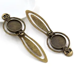 New Fashion 2pcs 18mm Inner Size Antique Bronze Vintage Style Handmade Bookmark Cabochon Base Cameo Setting