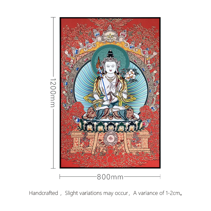 'Endowed with Both Fortune and Intellec' Buddhism Suzhou Embroidery 80x120cm Large Size Room Decoration Wall Painting