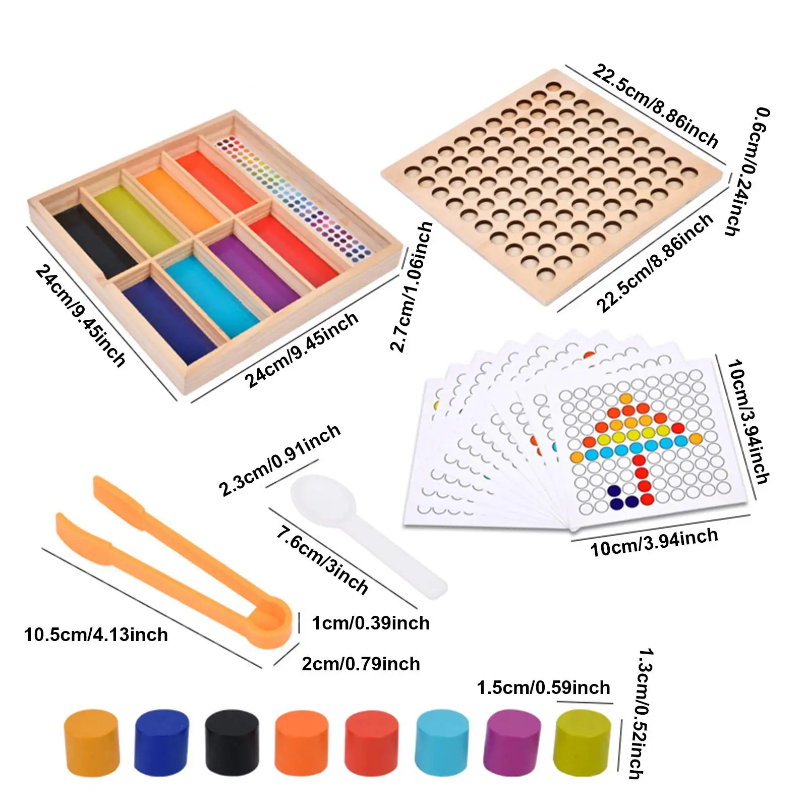 Giochi di perline di legno gioco di matematica Montessori smistamento e conteggio perline giocattolo per età 3 4 5 giochi per genitori e figli principianti bambini in età prescolare