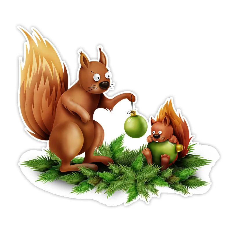 S50278#13/15/17CM Personality PVC Decal Squirrel Car Sticker on Motorcycle Laptop Decorative Accessories