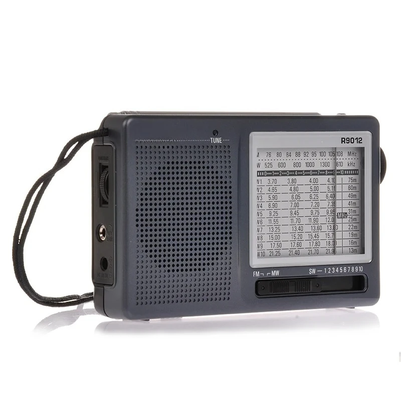 TECSUN R-9012 Radio FM AM SW Portable Radio 12 Bands Portable Receiver High Sensitivity  Low Noise Shortwave Pocket Radio
