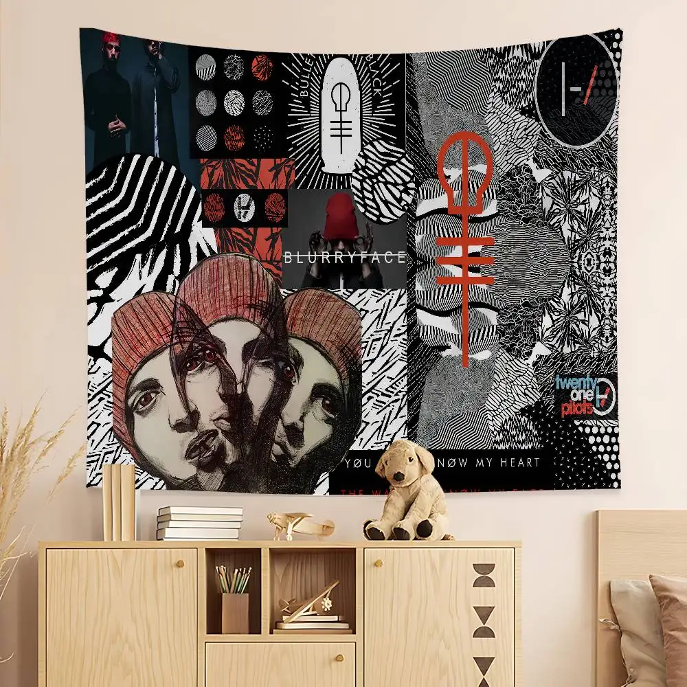 Twenty One Pilots Cartoon Tapestry Bohemian Wall Tapestries Mandala Home Decor