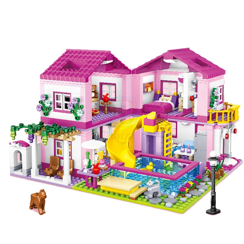 

Friends City House Summer Holiday Villa Castle Building Blocks Sets Figures Swimming Pool DIY Toys for Kids Girls Christmas Gift
