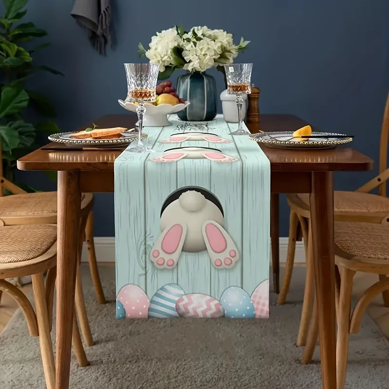 1 Easter Table Runner, Suitable for Dinner Parties, Holiday Parties, Family Gatherings, Children's Activities, and Themed Cafes