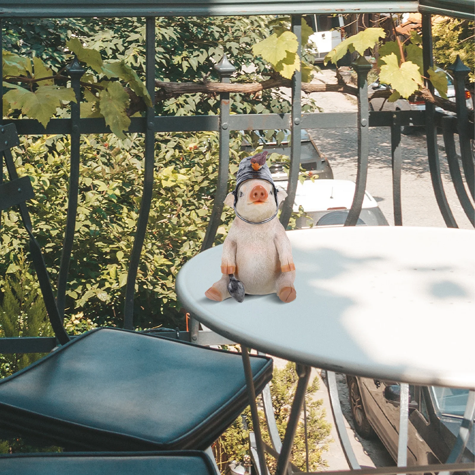 

Garden Ornament Pig Resin Decor Durable Resin Material Creative Design Versatile Indoor Outdoor Use Pig Statue